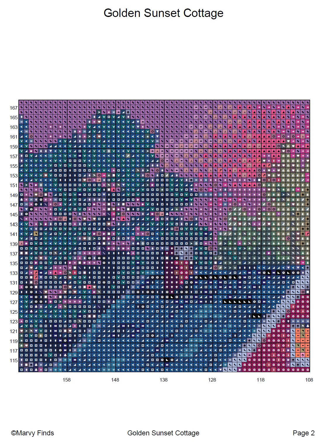 Golden Sunset Cottage Cross Stitch Pattern | Vibrant Wildflower Path & Lake Landscape | Instant PDF Download