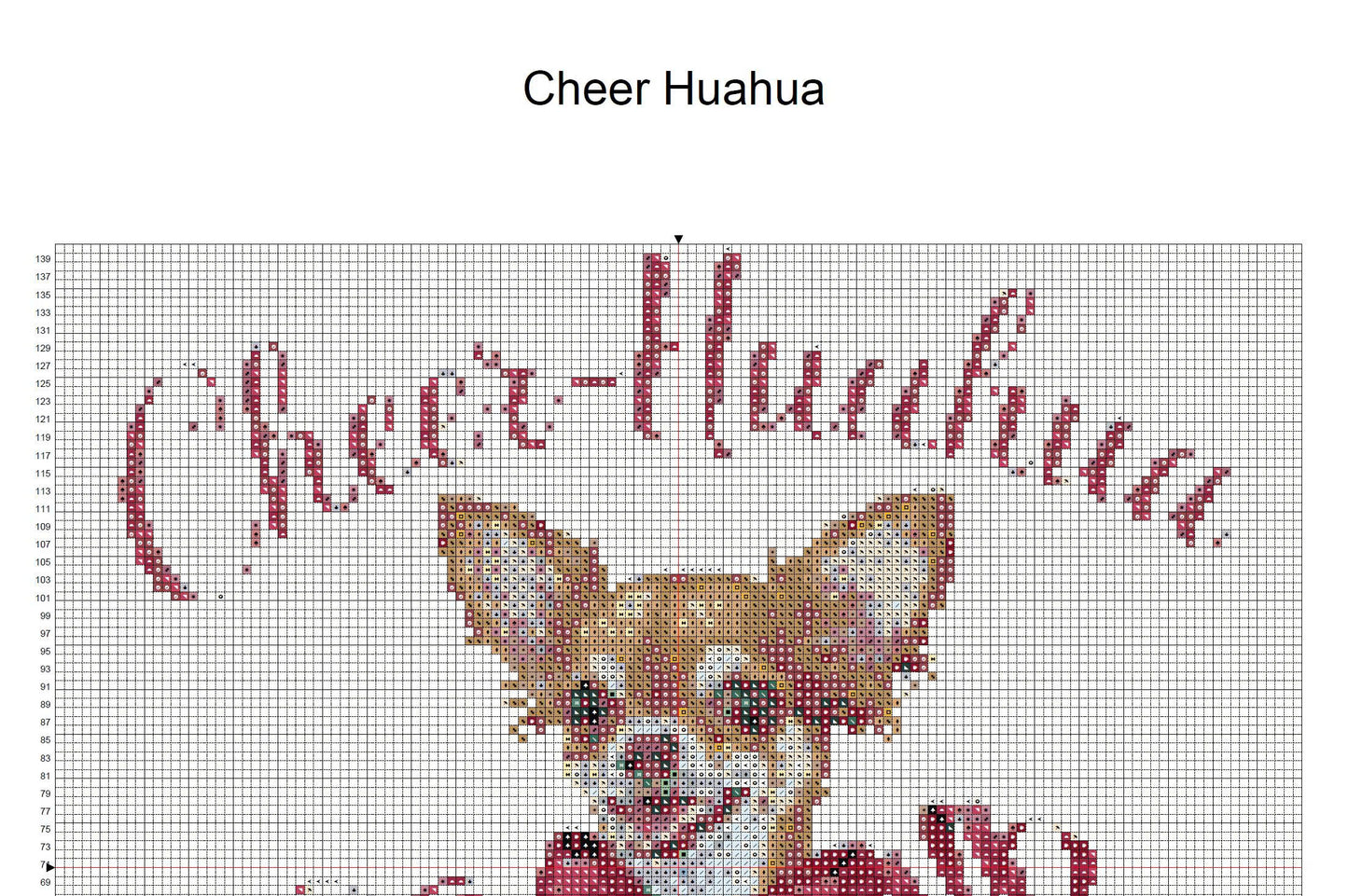 Cheer-Huahua Christmas Cross Stitch Pattern | Funny Chihuahua Dog Holiday Embroidery | Instant PDF Download