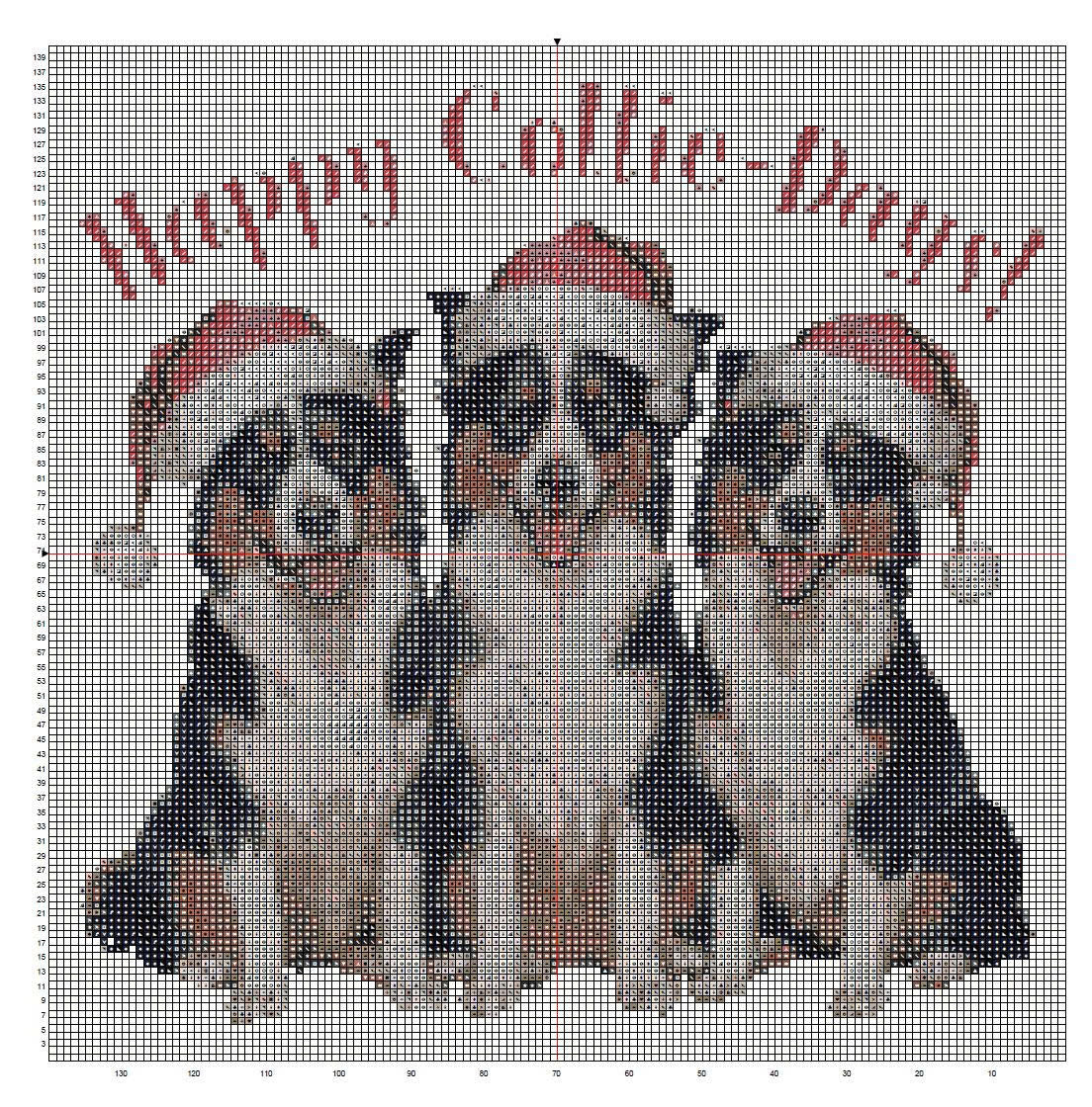 Herding Dogs Holiday Cross Stitch Pattern | 3 Collies in Santa Hats (Pattern Keeper PDF)