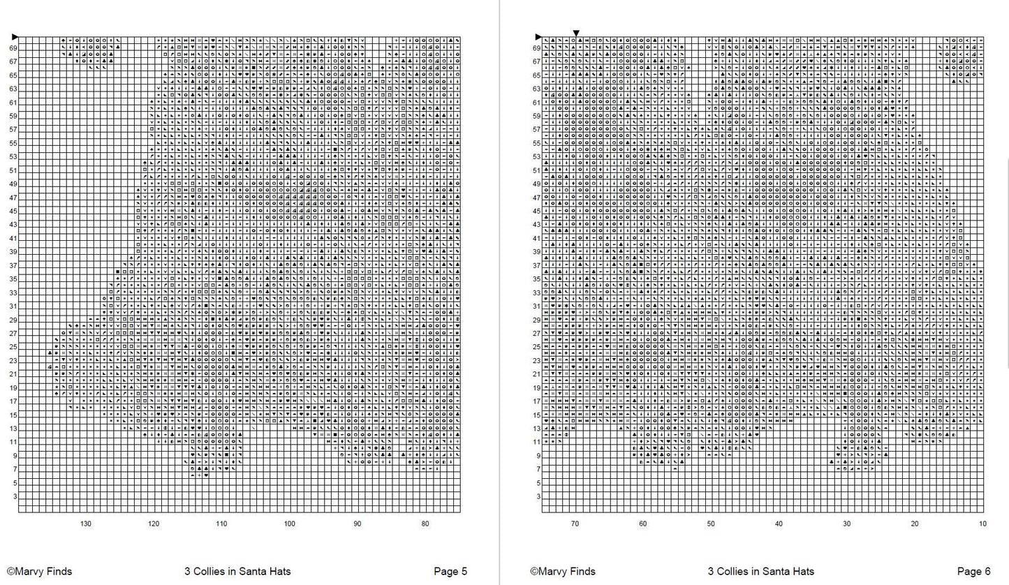 Herding Dogs Holiday Cross Stitch Pattern | 3 Collies in Santa Hats (Pattern Keeper PDF)
