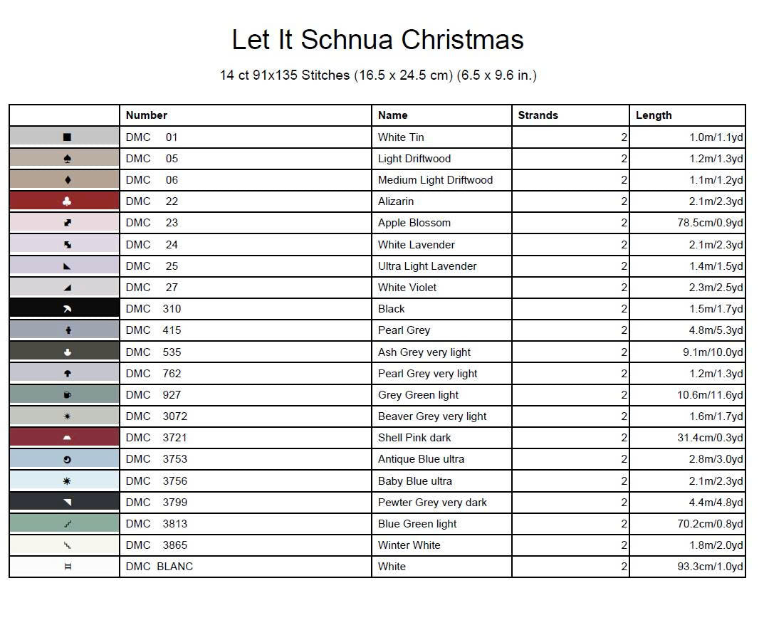 Let It Schnua Christmas Cross Stitch Pattern | Funny Schnauzer Dog Holiday Embroidery | Instant PDF Download