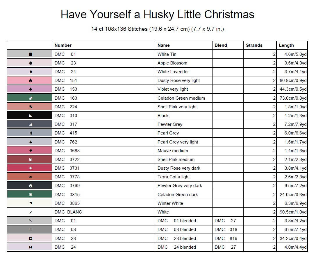 Have Yourself a Husky Little Christmas Cross Stitch Pattern | Funny Siberian Husky Holiday Embroidery | Instant PDF Download