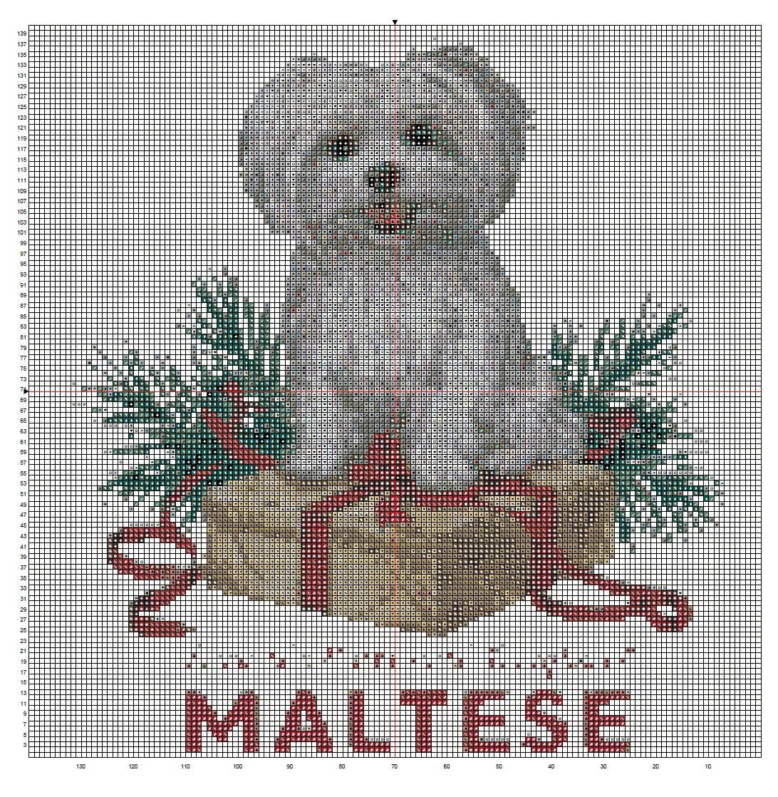 Deck the Halls with Boughs of Maltese Cross Stitch Pattern | Funny White Dog Christmas Embroidery | Instant PDF Download