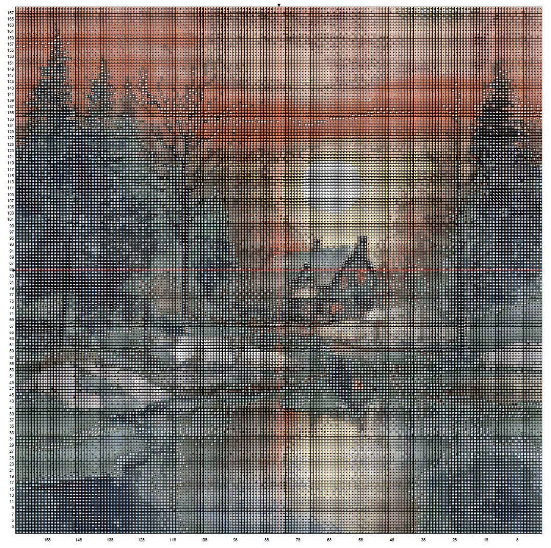 Crimson Sunset Winter Cabin Cross Stitch Pattern | Cozy Watercolor Snow Landscape | Instant PDF Download