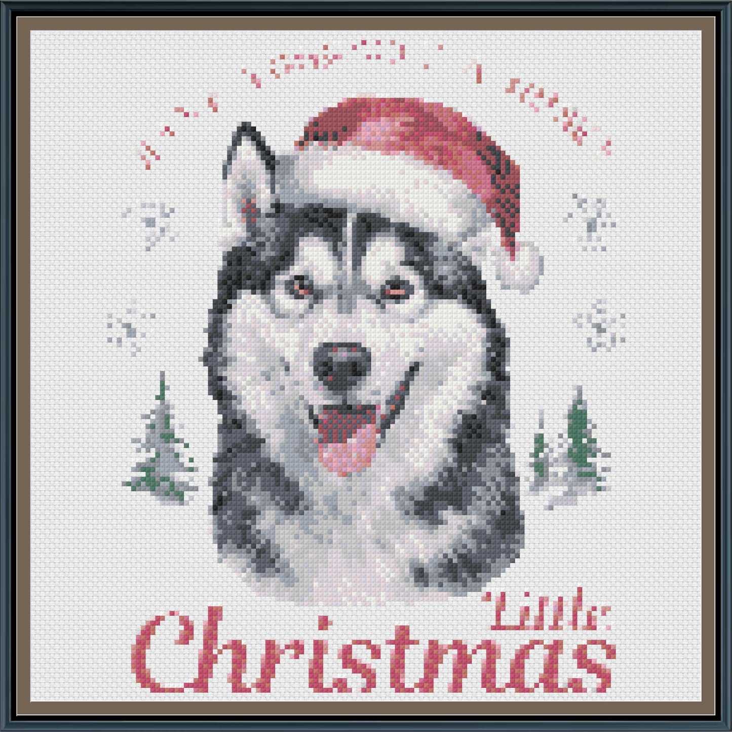 Have Yourself a Husky Little Christmas Cross Stitch Pattern | Funny Siberian Husky Holiday Embroidery | Instant PDF Download
