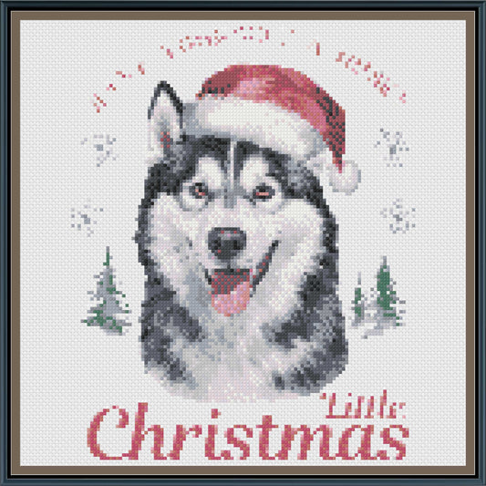 Have Yourself a Husky Little Christmas Cross Stitch Pattern | Funny Siberian Husky Holiday Embroidery | Instant PDF Download