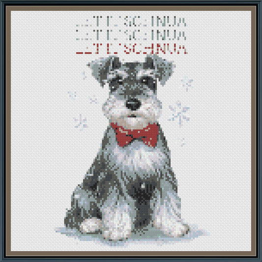 Let It Schnua Christmas Cross Stitch Pattern | Funny Schnauzer Dog Holiday Embroidery | Instant PDF Download
