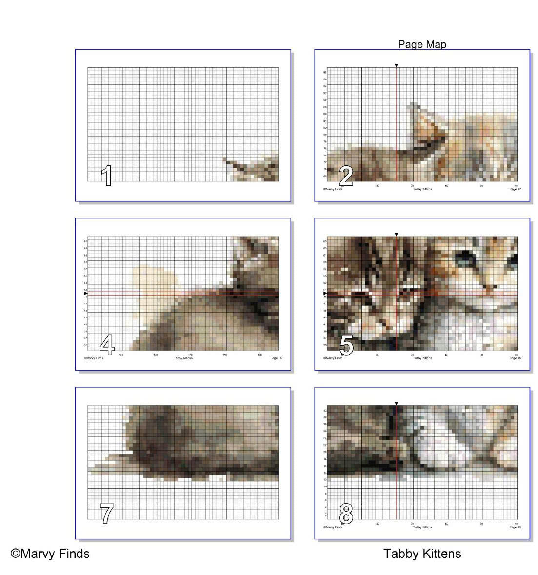 Tabby Kittens - Realistic Watercolor Cross Stitch Pattern (Digital PDF)