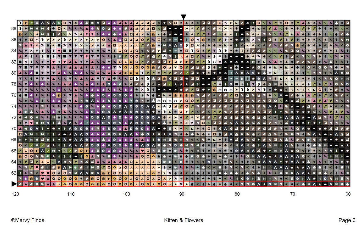 Kitten & Flowers - Realistic Watercolor Cross Stitch Pattern (Digital PDF)