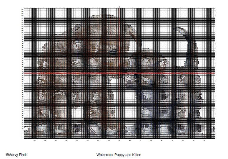 Watercolor Puppy and Kitten - Realistic Cross Stitch Pattern (Digital PDF)